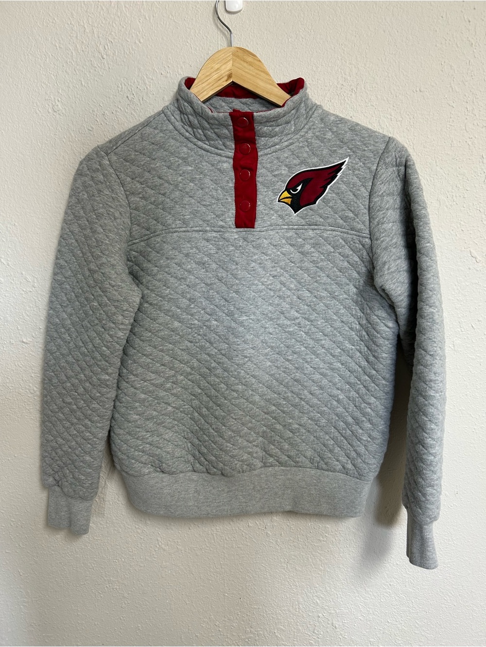 G-III Arizona Cardinals Quilted Snap Neck Pullover Womens Small